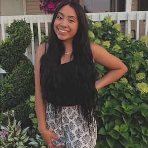 White Shorts With Black Leaf Design